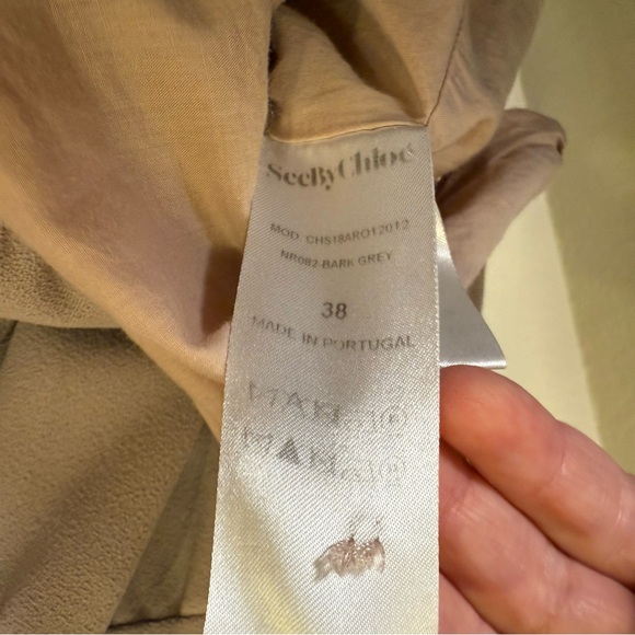 See By Chloe Blush Pink Long Sleeve Dress with Lace sz 38 4/6 - Picture 14 of 16